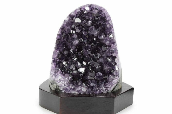 Deep Purple Amethyst Geode With Wood Base - Uruguay #360462